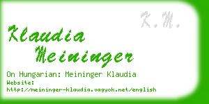 klaudia meininger business card